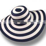 2016 New Fashion Summer Large Brim Beach Sun Womens Hats Ladies Black and White Stripes Floppy Straw Hat thumbnail-5
