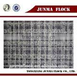 Grey and White Gridiron Pattern Flocked Waterproof Fabric for Home Furniture thumbnail-1