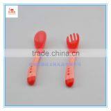 Food Grade Comfortable Colorful Flexible Silicone Baby Spoon Fork, Soft Transparent Unbreakale Silicone Baby Feeding Spoon Fork