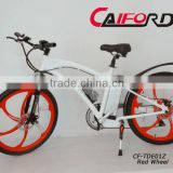 Unique design 26inch alum electric bike with red magnesium wheel(CF-TDE01Z)