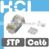 Taiwan Manufacturer RJ45 8P8C Cat 6 Shielded STP Gold Plated Modular Plug