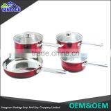 Wholesale High Quality 7pcs Mirror Polish Non-stick Stainless Steel Cookware With Glass Lid thumbnail-2