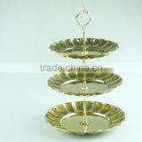Stainless Steel Metal Flower Plate Salver Metal Decoration With 3 Layer thumbnail-5