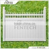 Fentech White Picket Top Vinyl Privacy PVC Fence With Cheap Fence Panels
