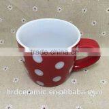 Stocked Cheap Red Ceramic Cup,Ceramic Coffee Cup , Milk Mug thumbnail-2
