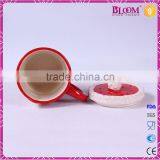 Christmas Gift Red Ceramic Sublimation Mug With Lid thumbnail-5