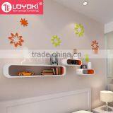 Wall Stickers DIY Wood 3D Flower Shape Home Decal Living Room Murals Wall Wood Furniture Sticker Decor thumbnail-4