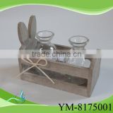 wooden rabbit decoration candle holder decoration for Christmas day