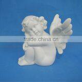 Plain White Wholesale Ceramic Angel Figurine thumbnail-1