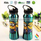 600ML Stainless Steel Sports Water Bottle With Straw thumbnail-1