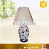 Chinese Ceramic Lamp Flower Painted Table Lamp With Fabric Shade thumbnail-4