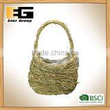 Exquisite Natural Rattan Basket With Handle for Garden Planter thumbnail-2