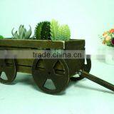 Mini Wooden Cart for Flowers and Plants thumbnail-1