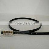 Wholesale Colourful Rhinestone Paved Alloy Buckle Sex Women Lady Thin PU Waist Belt thumbnail-5