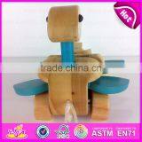 Walk-a-long Dinasour Push&pull Wooden Toy for Kids W05B101 thumbnail-5
