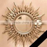 Competitive Price Decorative Gold Sun Shaped Wall Mirror thumbnail-1