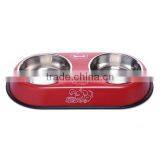 Popular Design Wholesale Double Pet Bowl Colorful Multiple Pet Feeder Bowl 12cm/14cm thumbnail-2