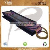 PP Laminated Jute One Bottle Wine Bag With Cane Handle & With Front Window thumbnail-4