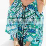 WOMEN'S SUMMER CHIFFON TASSELED COLD-SHOULDER TOP thumbnail-3