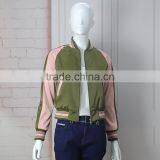 Hot Sale Latest Design Guangzhou Clothing Ladies Embroidery Satin Bomber Jacket thumbnail-2