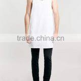 Custom 100% Cotton White Color Men Long Tank Top thumbnail-4