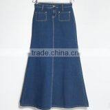 Factory Directly Sale New Ladies Flared Long Denim Skirt thumbnail-5