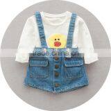 Wholesale Newborn Baby Clothes Set Cowboy Shoulder-straps Two-piece thumbnail-1