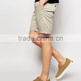 Custom Side Slant Pocket Men's Grey Blank Slim Fit 65% Cotton 35% Polyester Stretch Twill Concealed Fly Casual Shorts thumbnail-4