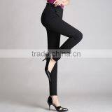 Cotton Elastic Leggings Black Stretch Pants Waist Slimming Leisure Slim Trousers Custom Made as Your Need thumbnail-4