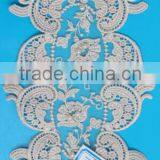 Eco Friendly Design Champagne Floral Embroidery Lace Applique thumbnail-2