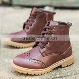 Best Quality High Top Kids Leather Casual Shoes Sample for Boys Fashion Style, China Brand Children High Upper Casual Shoes Good thumbnail-4