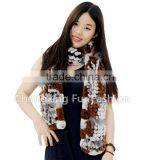 CX-S-55F New Latest Design Real Rex Rabbit Fur Winter Poncho Shawl Scarf thumbnail-4