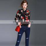 Maxnegio Lady Hot Style Floral Printed New Fashion Chiffon Blouse 2017 thumbnail-2
