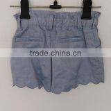 Cool Girls Blue Denim Wavy Hem Shorts for Summer thumbnail-2