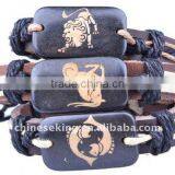Fashion Hand Woven Bracelets, Fashion Cow Bone Charm Jewelry, Hot Leather Rope Bracelet thumbnail-1