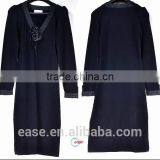 Branded Design Leather V Neck Ladies' Evening Black Dress thumbnail-1