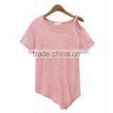 New Solid Camisetas Summer Cotton T-shirts Fashion Tops 2016 Punk Rock Tee Shirt Femme Off the Shoulder Strap T Shirt Women thumbnail-2