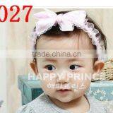 Baby Lace Head Band With Pink Flower thumbnail-1