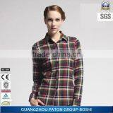 OEM Women Fashion Plaid Fannel Casual Shirt Factory Price thumbnail-2