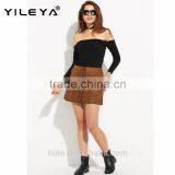 Hot Sale Young Girls Sexy Blouse Black Off Shoulder Top Ladies Fashion Shirt thumbnail-1