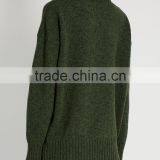 High Quality Custom High Neck Green Sweater Women 2017 thumbnail-2