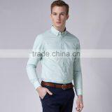 Men's Stripe Long Sleeve Cotton and Linen Light Blue Shirt thumbnail-2