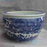 16inch Blue and White Ceramic Planter Chinese Cityscapes thumbnail-1