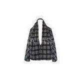 Winter Wool Black and White Checked Jacket Long Sleeve Women Fall Coats thumbnail-1