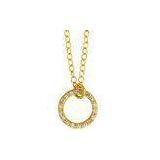 Gold Plated Fashion Jewelry Necklaces Rhinestone Open Circle Pendant Necklace