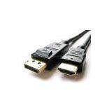 Displayport Male W/ Latch To HDMI Male 28AWG L=1.8M