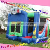 Elephant&palm tree bouncy house and slide