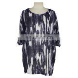 XXXL Size Abstract Print Fat Women T-Shirt Beach Wear