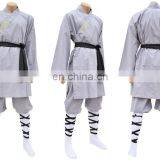 Wholesale Kung fu Uniform -Durable 100% Cotton Zean Fabric Black Color With White Cuff Kung Fu Uniform thumbnail-1