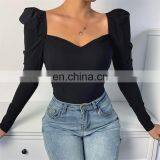 Women Plain Long Sleeve Tops Blouses and t Shirts thumbnail-1